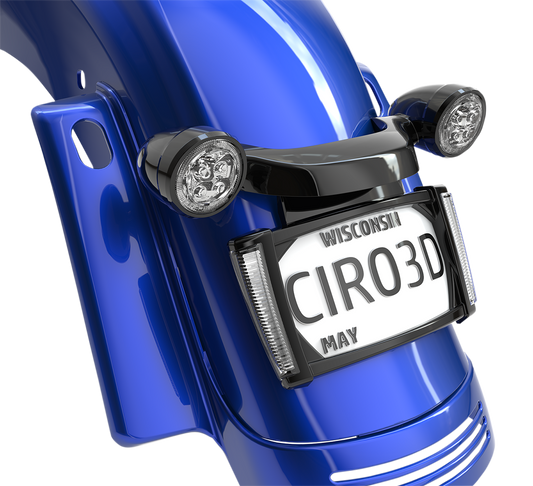 Ciro Black Smoke LED License Plate Frame for 2014-2024 Harley Street Road Glide