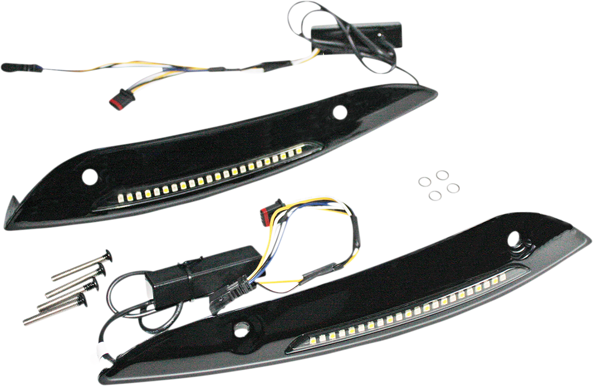 Custom Dynamics LED Windshield Turn Signal Trim Kit 2015-2024 Harley Road Glide