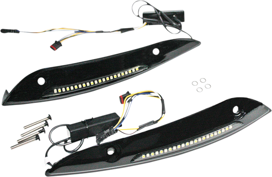 Custom Dynamics LED Windshield Turn Signal Trim Kit 2015-2024 Harley Road Glide
