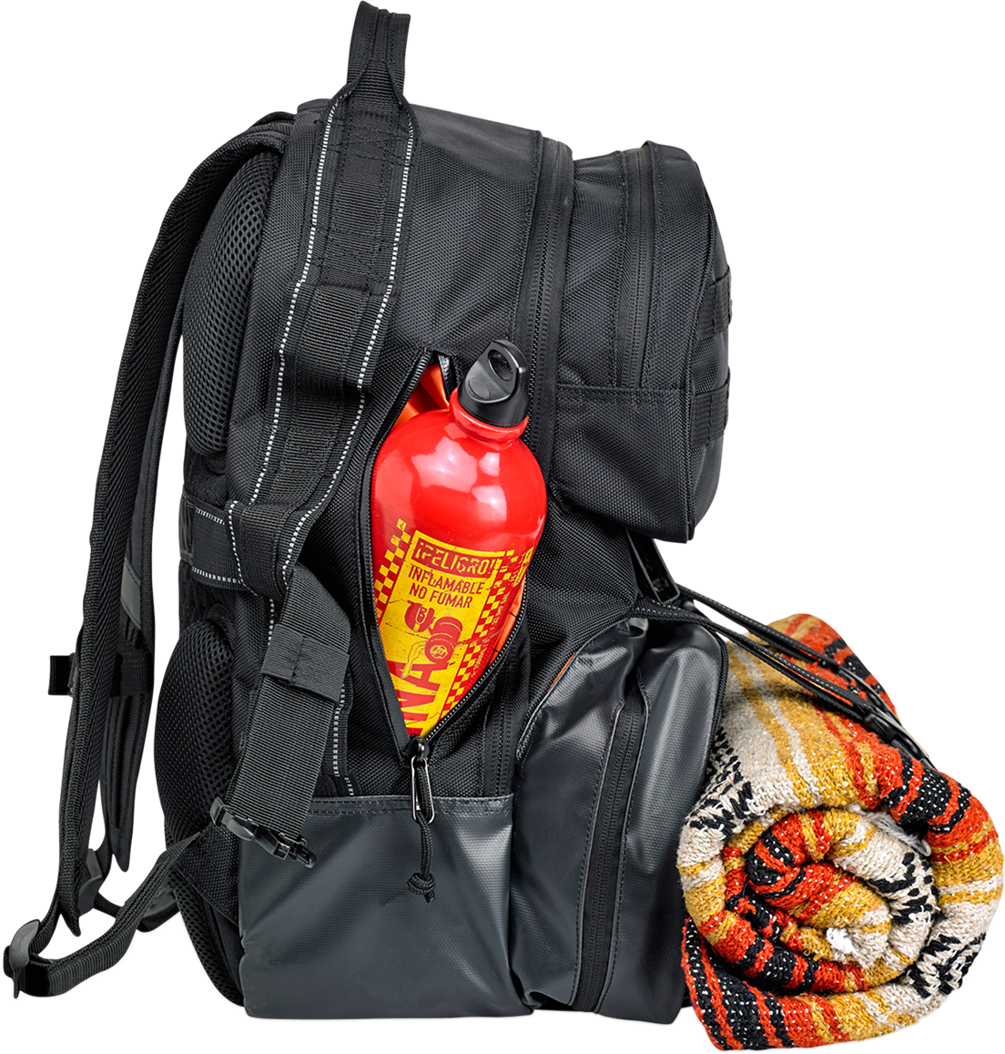 Biltwell Black Exfil-48 Molle Motorcycle Sissy Bar Backpack Bag for Harley