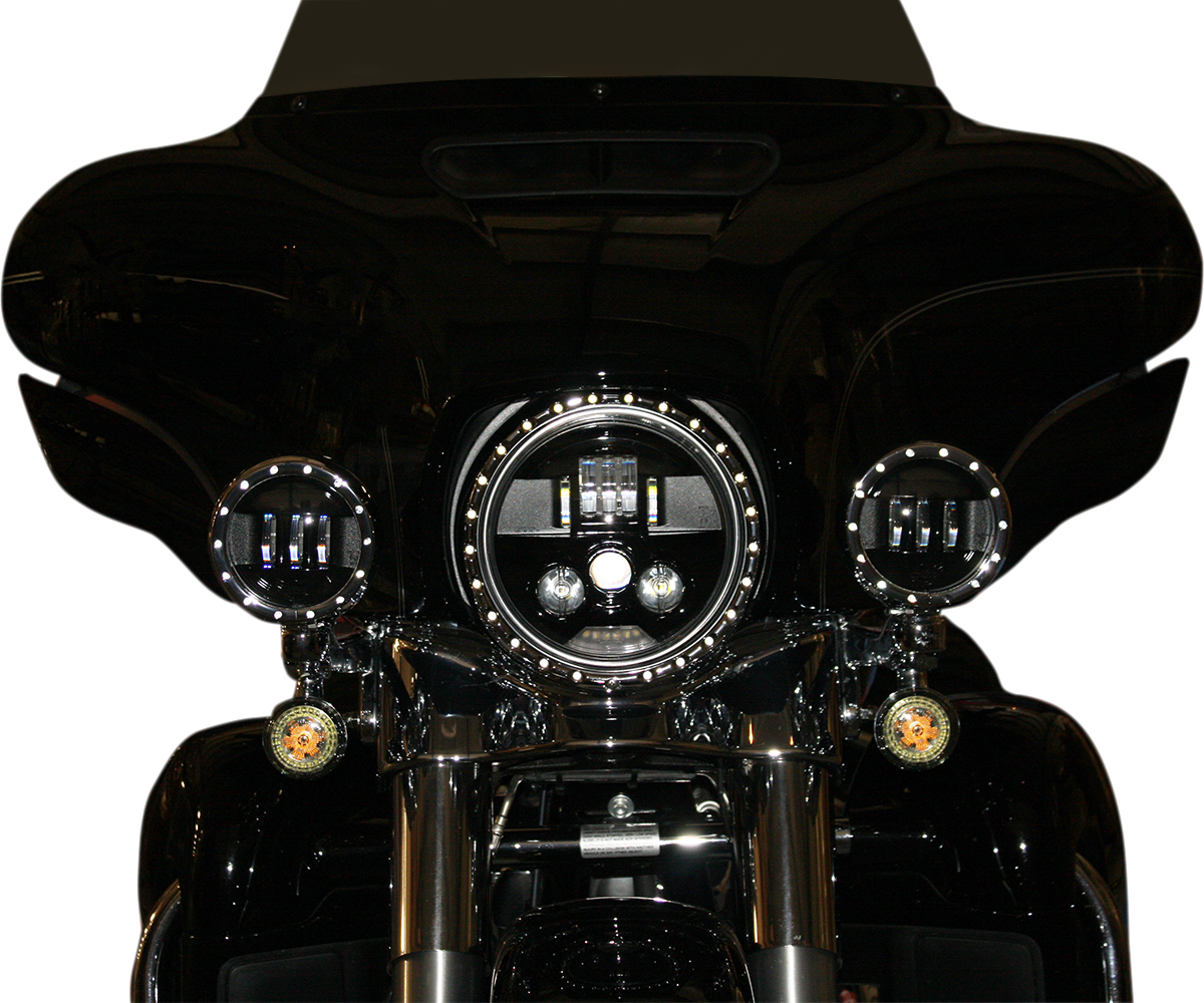 Custom Dynamics Black 7" Probeam H4 LED Dual Front Headlight 1981-2024 Harley