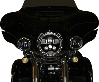 Custom Dynamics Black 7" Probeam H4 LED Dual Front Headlight 1981-2024 Harley