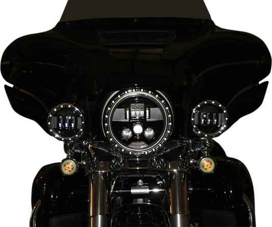 Custom Dynamics Black 7" Probeam H4 LED Dual Front Headlight 1981-2024 Harley