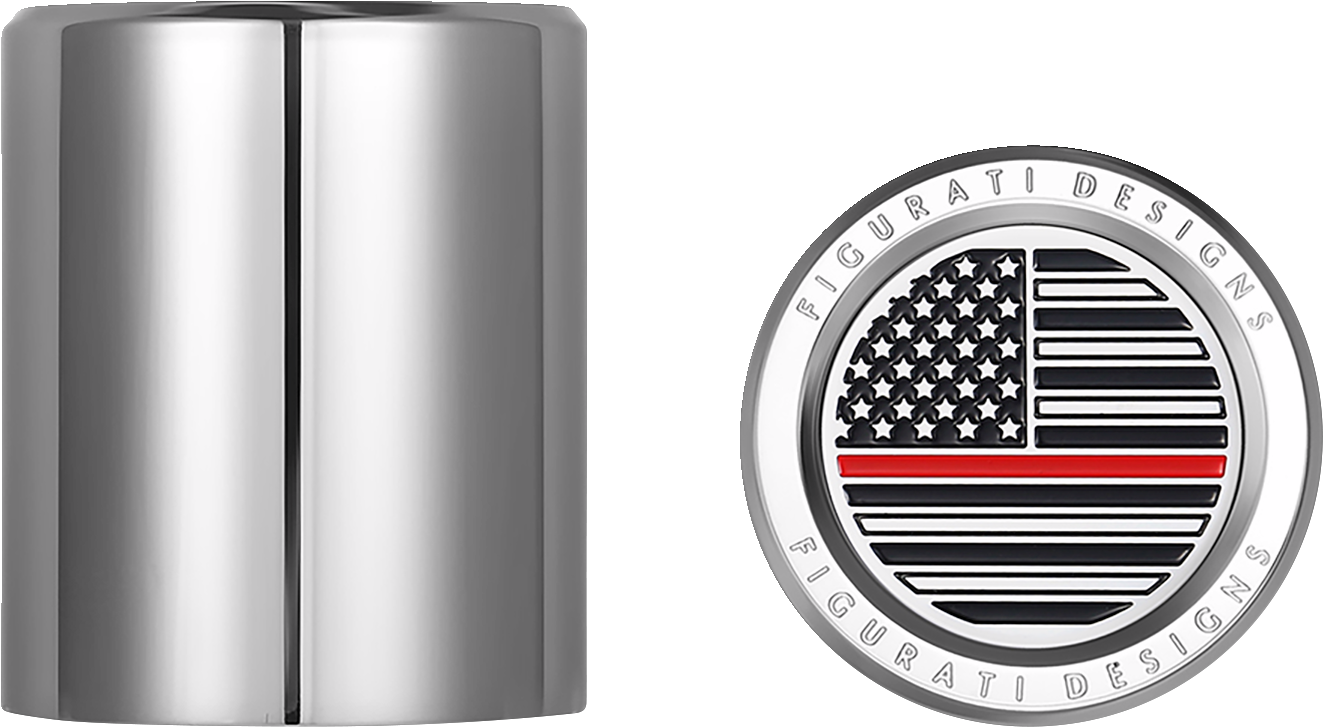Figurati Designs Red Line Flag Short Magnetic Docking Hardware Covers for Harley