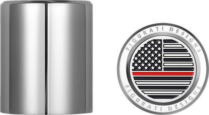 Figurati Designs Red Line Flag Short Magnetic Docking Hardware Covers for Harley