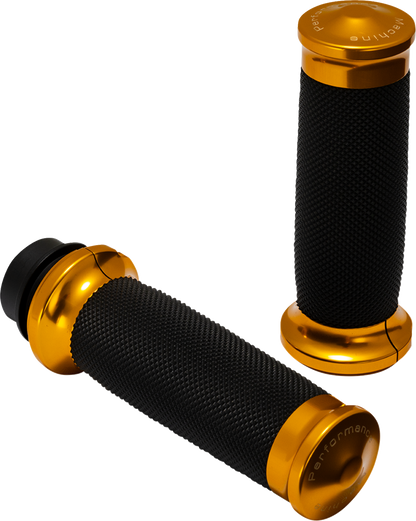 Performance Machine Contour Gold Hand Grips for 2008-2024 Harley Touring Softail