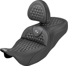 Saddlemen Roadsofa Silver Honeycomb Extended Seat Backrest 08-25 Harley Touring