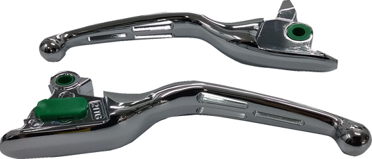 Drag Specialties Wide Blade Slotted Chrome Lever Set 2021-2024 Harley Touring