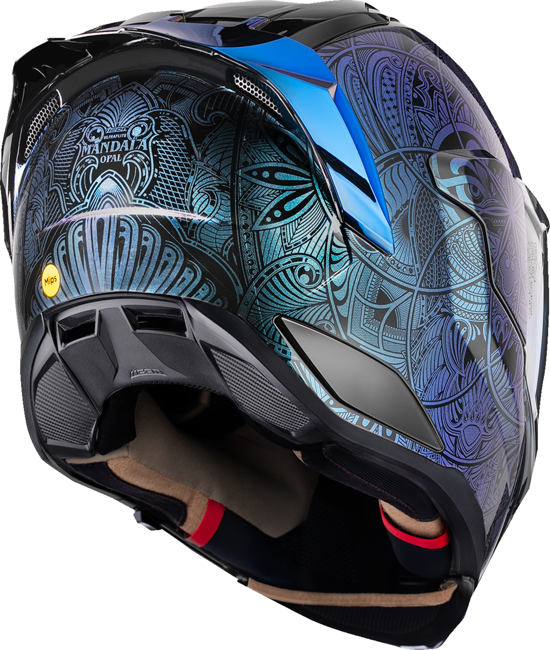 Icon Ultraflite Opal Mandala Blue MIPS Full Face Adult Street Motorcycle Helmet
