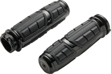 Ciro Chicane Black Cable Handlebar Grips for 1986-2022 Harley Touring Sportster