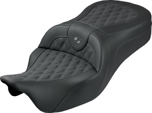Saddlemen Roadsofa King Gray Lattice Gel Seat fits 2008-2025 Harley Touring