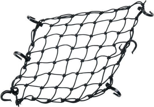 Powertye Black 15"x15" Universal Motorcycle Luggage Storage Cargo Net