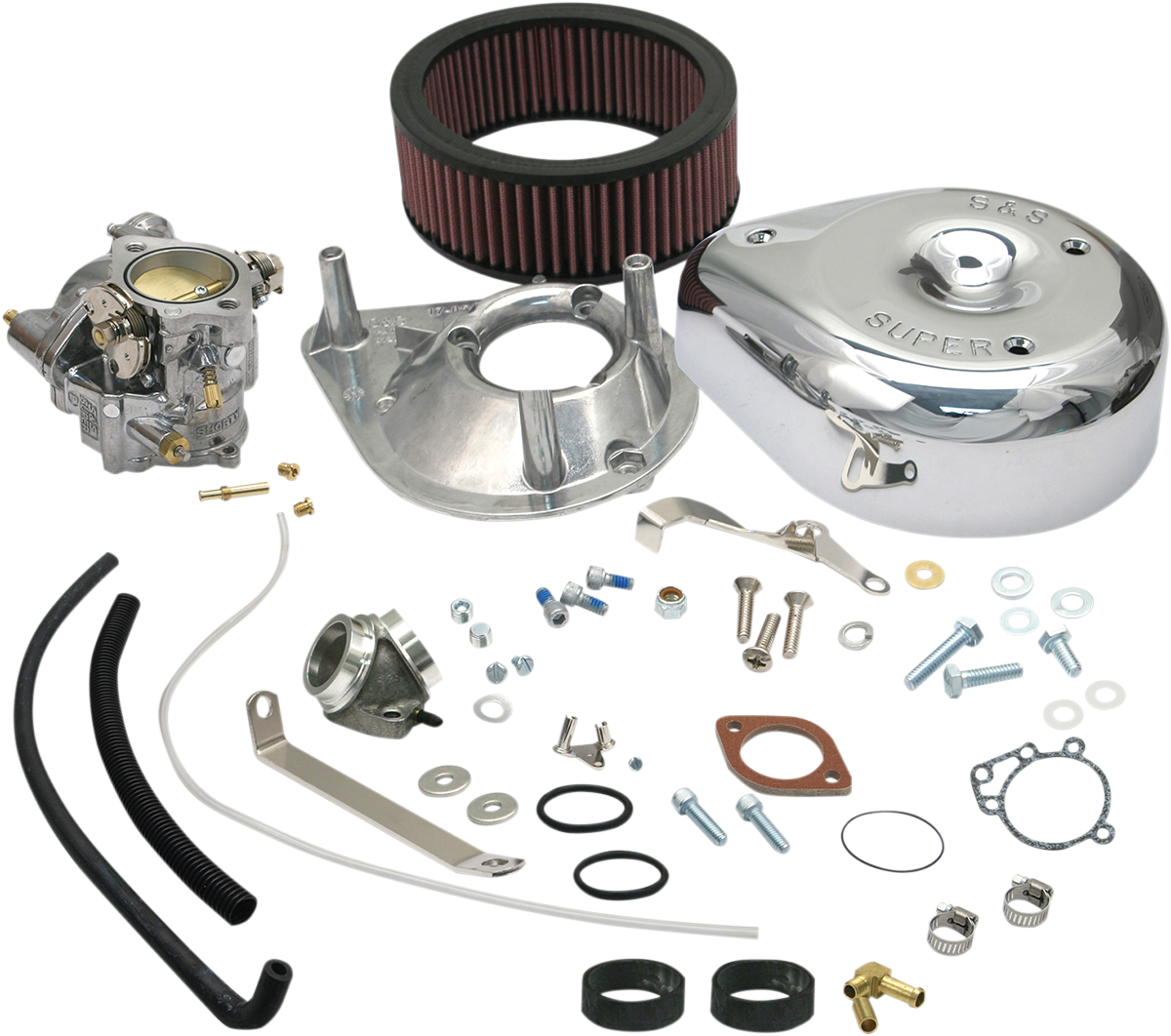 S&S Super E Chrome Carburetor Air Filter Kit 1957-1978 Harley Sportster XLCH