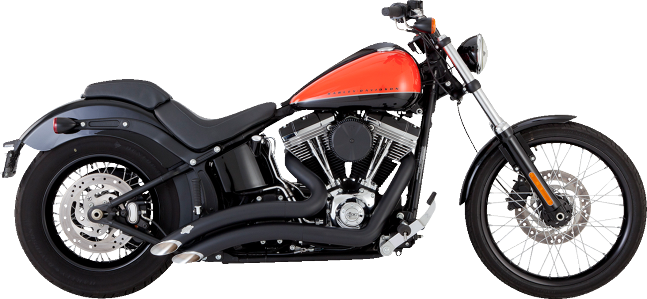 Vance & Hines Big Radius 2-2 Black PCX Exhaust System 1986-2009 Harley Softail