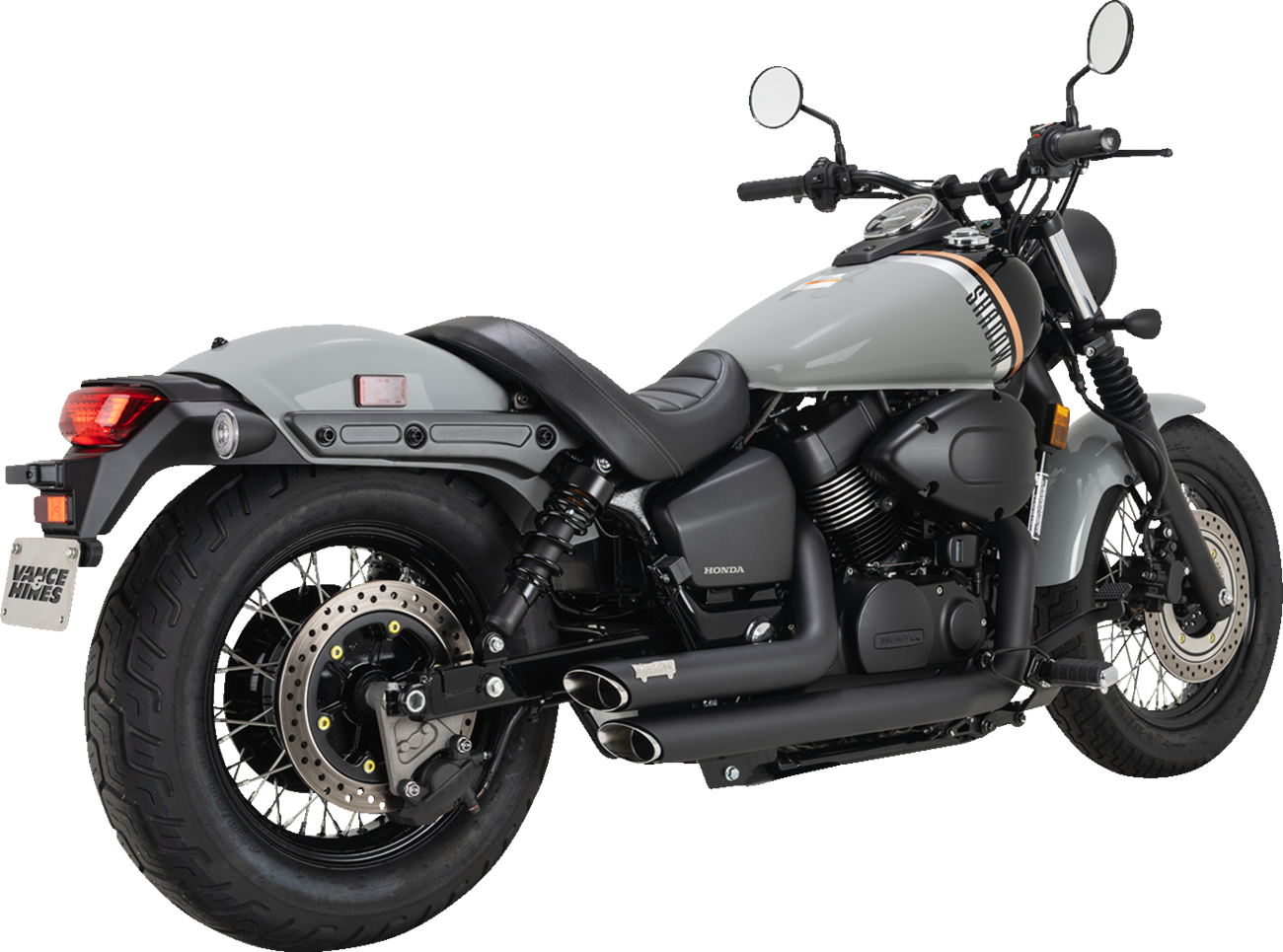 Vance & Hines Shortshots Staggered Black 2-2 Exhaust for 2010-2023 Honda Shadow