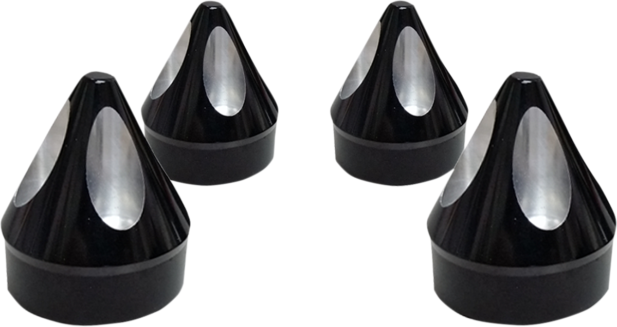 Avon Black Spike Engine Head Bolt Covers 1986-2017 Harley Touring FLHR FLHX FLHT