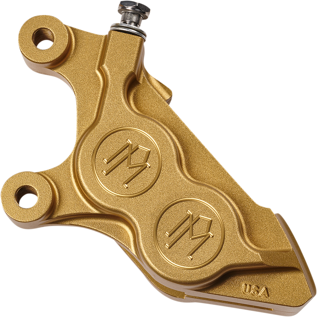 Performance Machine Gold Front Left Side 4 Piston Brake Caliper for Harley