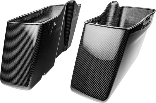 Slyfox Carbon Fiber Gloss Saddlebag Bottoms for 2014-2024 Harley Touring FLT FLH