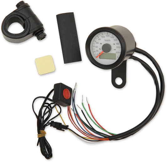 Drag Specialties KPH 1 7/8" White Face Speedo 1986-2003 Harley Softail Touring