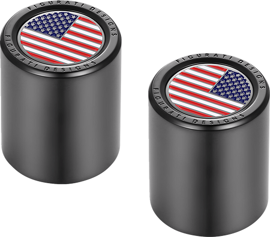 Figurati Designs American Flag Short Magnetic Docking Hardware Covers for Harley