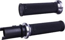 Odi Ruffian Lock-On Silver Knurled Handlebar Grips 23-26 Harley Touring Softail