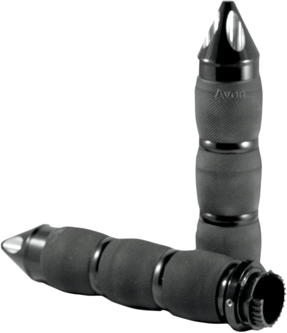 Avon Black 1" x 5 1/2" Spiked Universal Air Cushioned Touring Motorcycle Grips