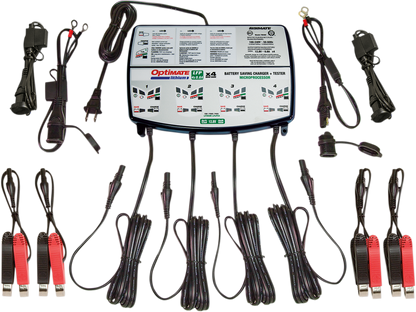 Tecmate Optimate Blue 12V 4 Bank Universal Motorcycle Lithium Battery Charger