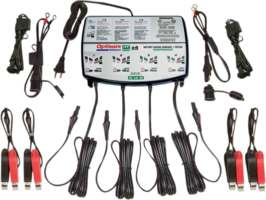 Tecmate Optimate Blue 12V 4 Bank Universal Motorcycle Lithium Battery Charger