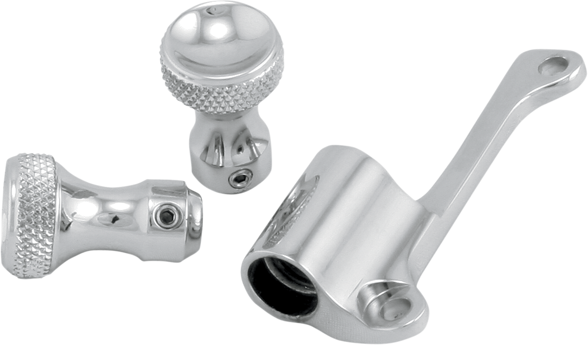 Todds Cycles Silver Mikuni Enrichener Cable Relocation Bracket Knob Kit Harley