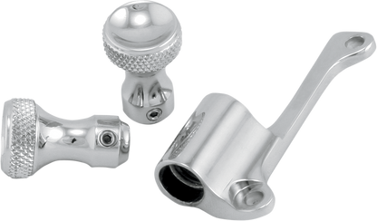 Todds Cycles Silver Mikuni Enrichener Cable Relocation Bracket Knob Kit Harley