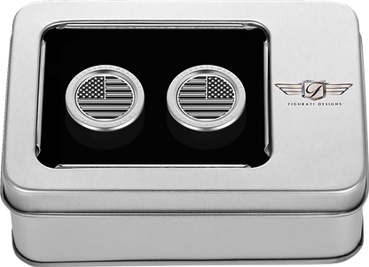 Figurati Designs American Flag Short Magnetic Docking Hardware Covers for Harley