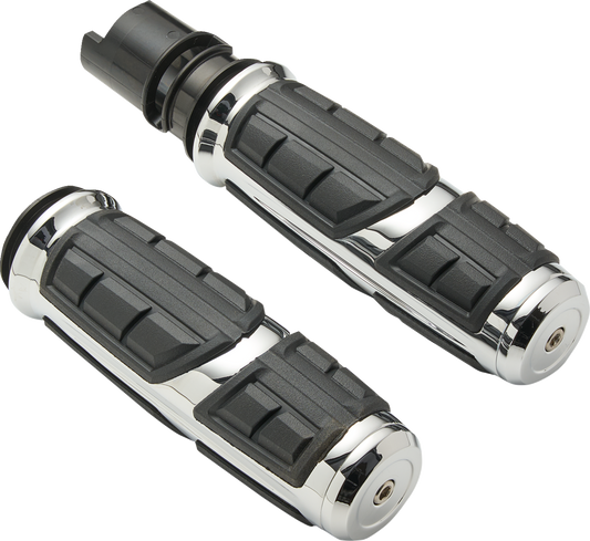 Ciro Chicane 1" Chrome Handlebar Grips for 2023-2026 Harley Touring Softail