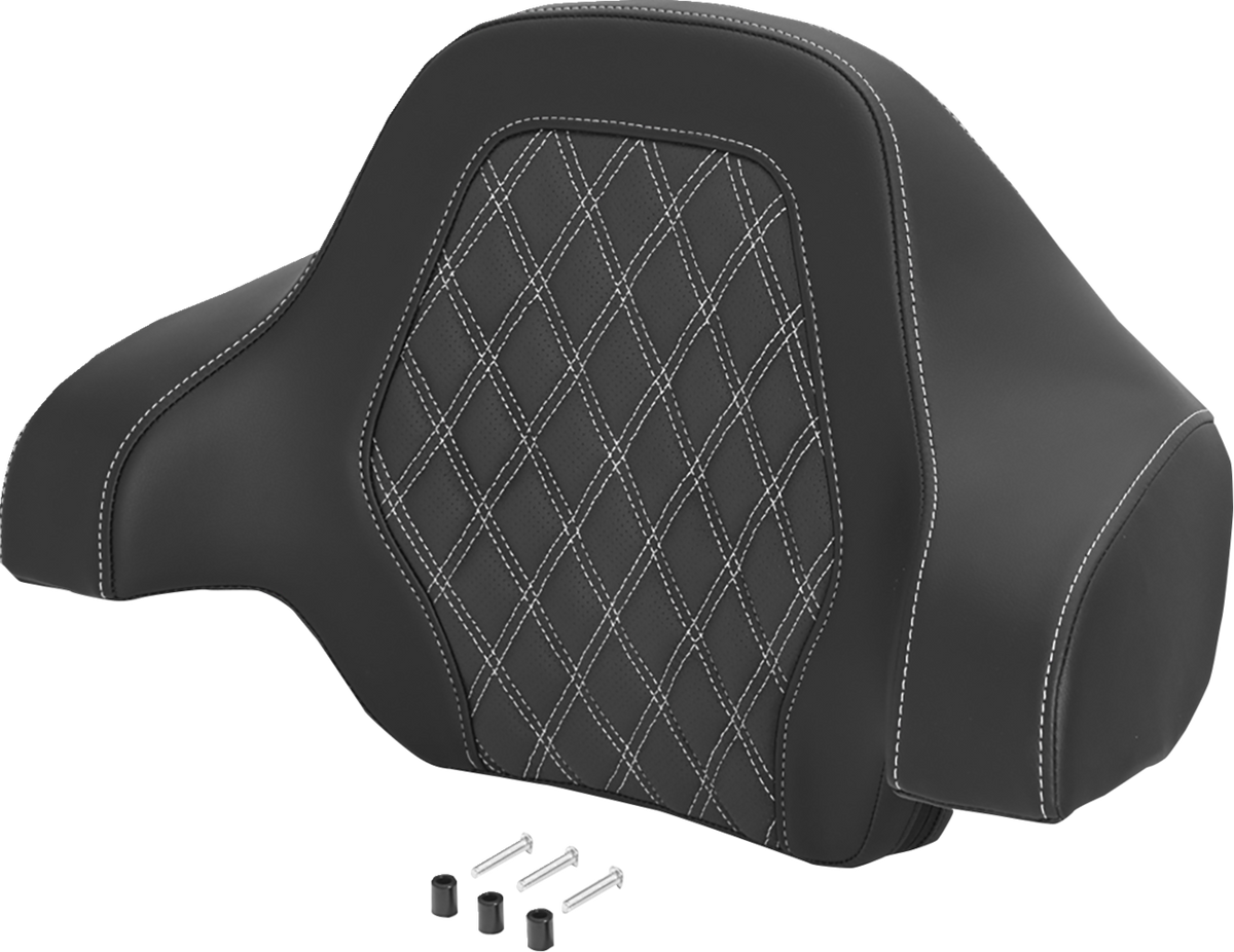 Saddlemen White Lattice Deluxe Sissy Bar Tour Pack Backrest Pad for Harley
