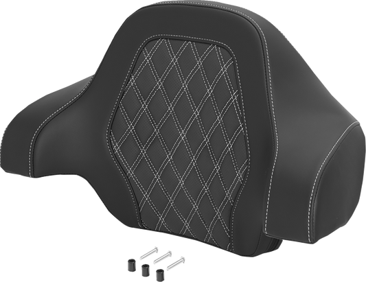 Saddlemen White Lattice Deluxe Sissy Bar Tour Pack Backrest Pad for Harley