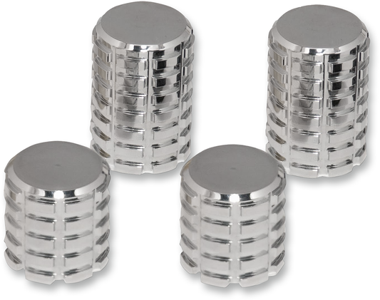 Pro Pad 4 Pack Chrome Billet Grenade Motorcycle Luggage Docking Station Covers
