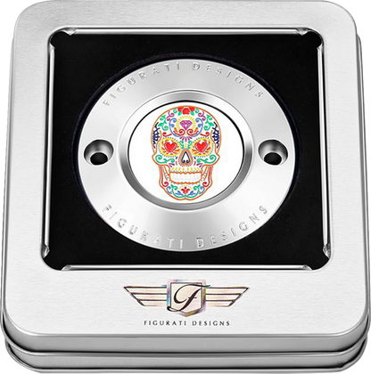 Figurati Designs Sugar Skull 2 Hole Timing Cover for 2017-2023 Harley Davidson