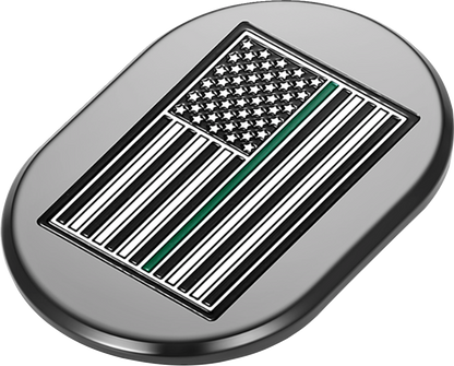 Figurati Green Line American Flag Left Antenna Insert 2009-2023 Harley Touring