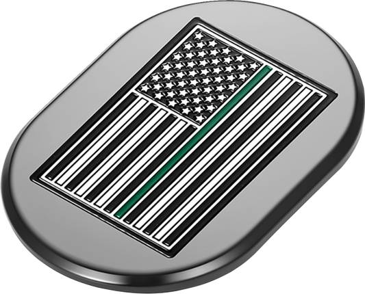 Figurati Green Line American Flag Left Antenna Insert 2009-2023 Harley Touring