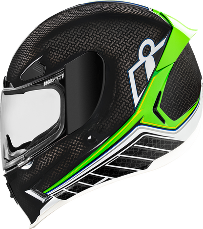 Icon Airframe Pro Green Carbon Hyperstrike Full Face Adult Motorcycle Helmet