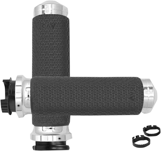 Avon Memory Foam Chrome Round 1" Metric Motorcycle Handlebar Grips