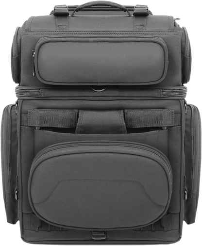 Saddlemen Black Textile BR3400 Tactical Sissy Bar Bag for Harley Davidson