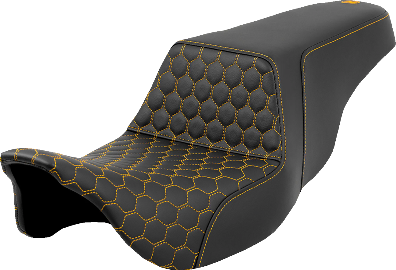Saddlemen Step Up Gold Honeycomb Gel Seat fits 2008-2024 Harley Touring Models