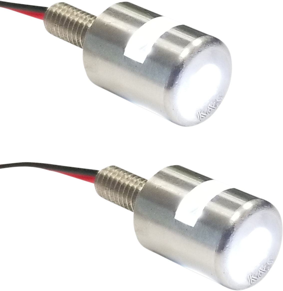 K&S Long Stem White LED Tailight Motorcycle License Plate Marker Lights