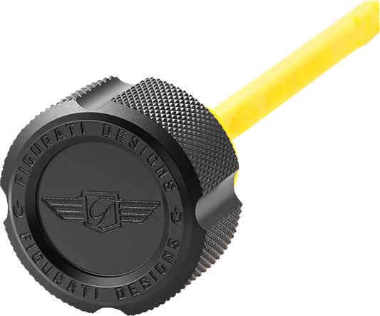 Figurati Knurled Black Magnetic Engine Oil Dipstick fits 2017-24 Harley Touring
