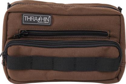 Thrashin Supply Brown Motorcycle Handlebar Storage Bag Plus for Harley THB-0009