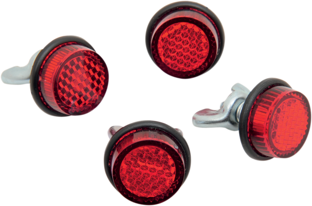 Chris Products Universal Motorcycle Red Lens License Plate Frame Reflectors