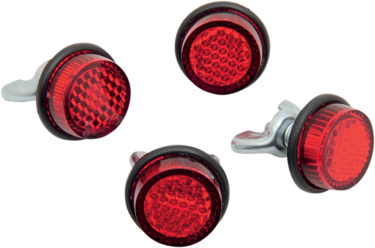 Chris Products Universal Motorcycle Red Lens License Plate Frame Reflectors
