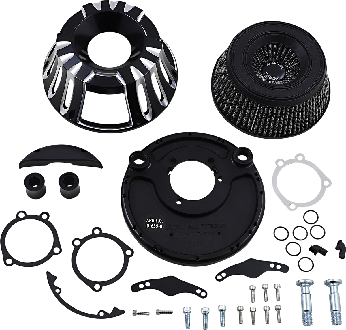 Arlen Ness Black Inverted Air Cleaner Filter Kit 1988-2022 Harley Sportster XLL