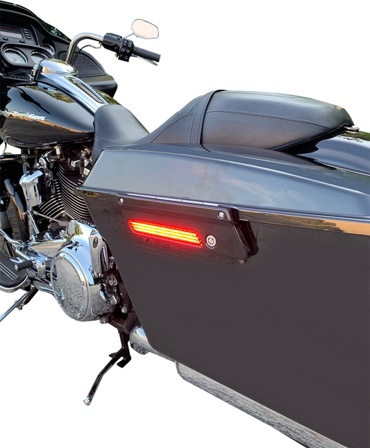 Custom Dynamics LED Black Saddlebag Latch Lights for 2014-24 Harley Touring FLHR