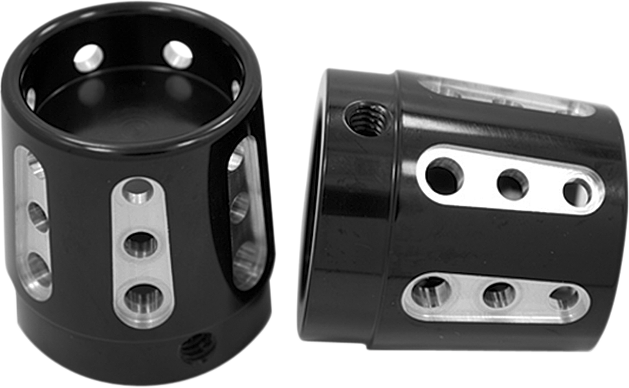 Avon Black Gatlin 1" Front Axle Nut Covers 2007-2020 Harley Dyna Touring Softail